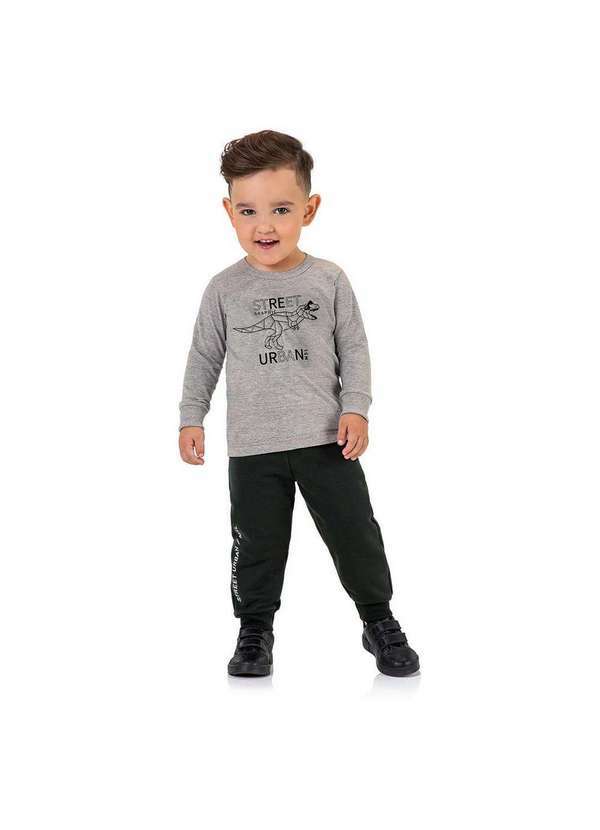 Marisol - Camiseta Manga Longa Infantil Masculina Marisol Cinza 2
