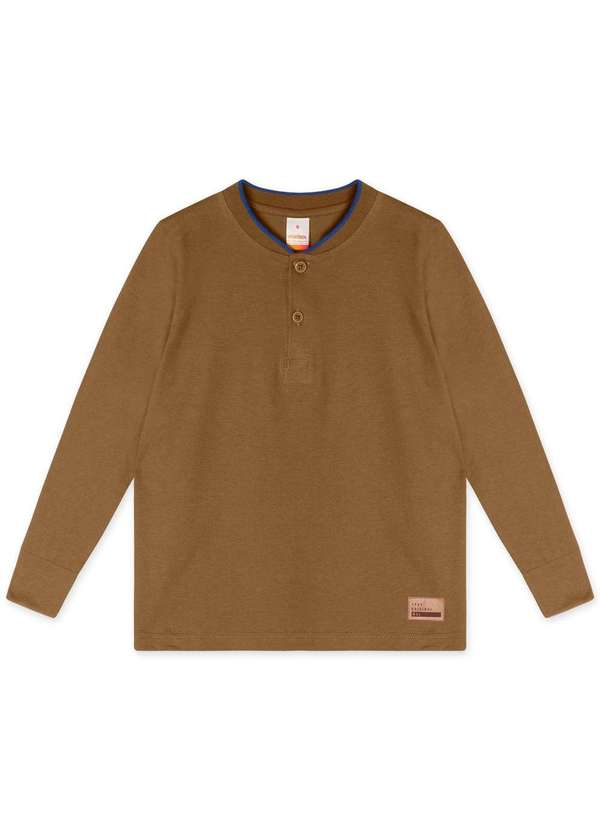 Marisol - Camiseta Manga Longa Infantil Masculina Marisol Marrom