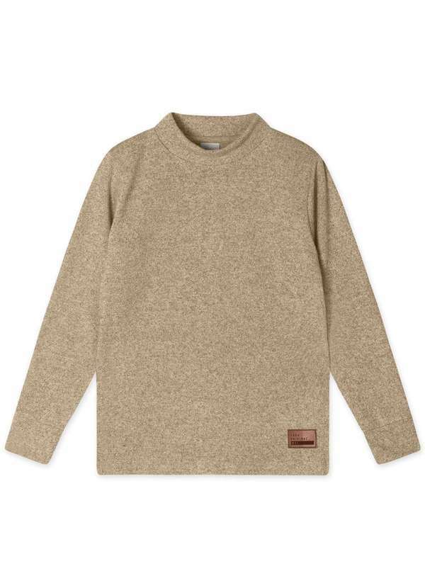 Marisol - Camiseta Manga Longa Tricot Infantil Masculina Marisol Bege