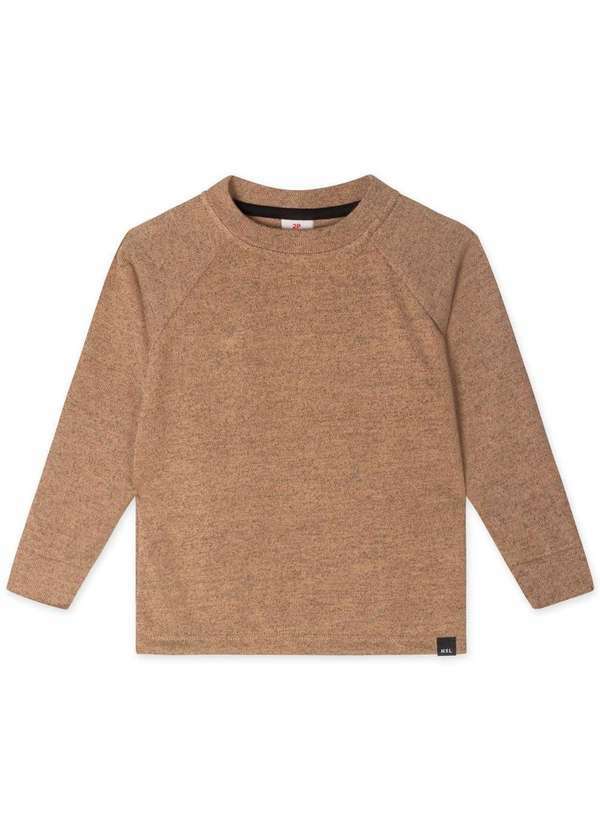 Marisol - Camiseta Tricot Manga Longa Infantil Masculina Marisol Marrom