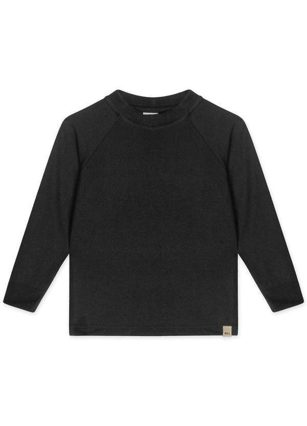 Marisol - Camiseta Tricot Manga Longa Infantil Masculina Marisol Preto