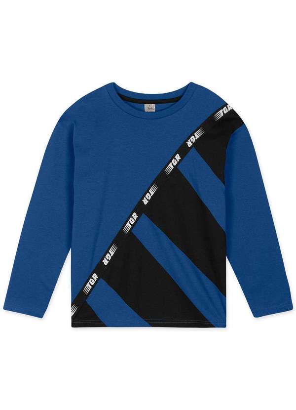 Tigor - Camiseta Infantil Manga Longa Tigor Azul