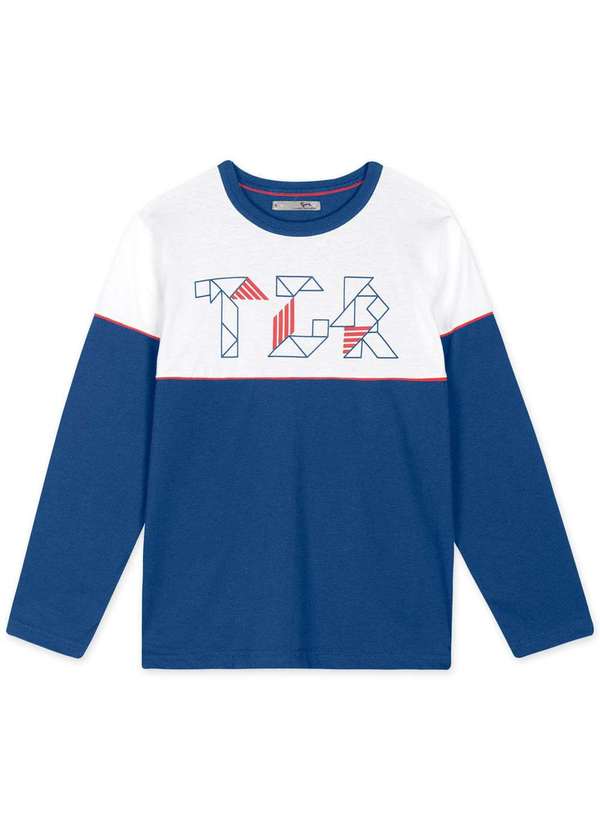 Tigor - Camiseta Infantil Manga Longa Tigor Azul