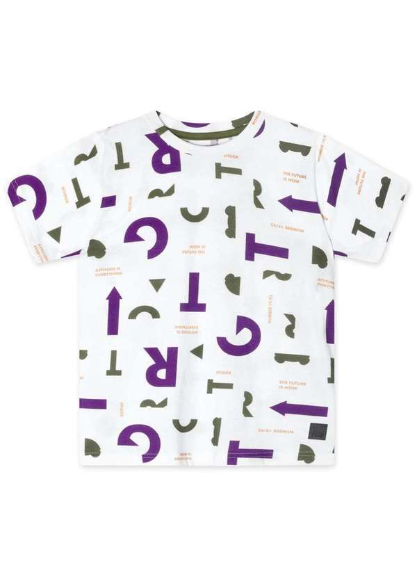 Tigor T Tigre - Camiseta Manga Curta Infantil Masculina Tigor T. Tigre Branco