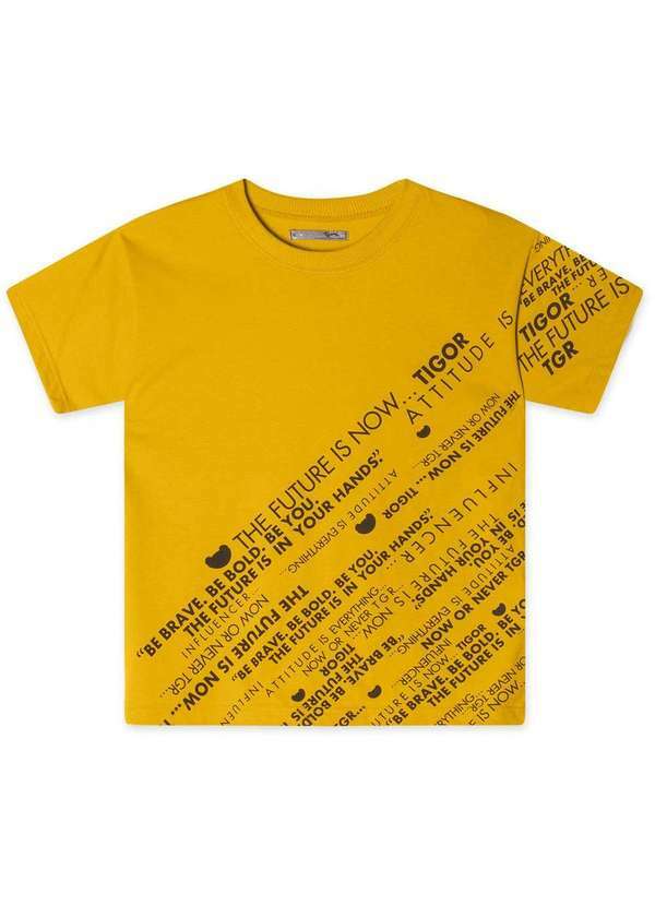 Tigor T Tigre - Camiseta Manga Curta Infantil Masculina Tigor T. Tigre Amarelo