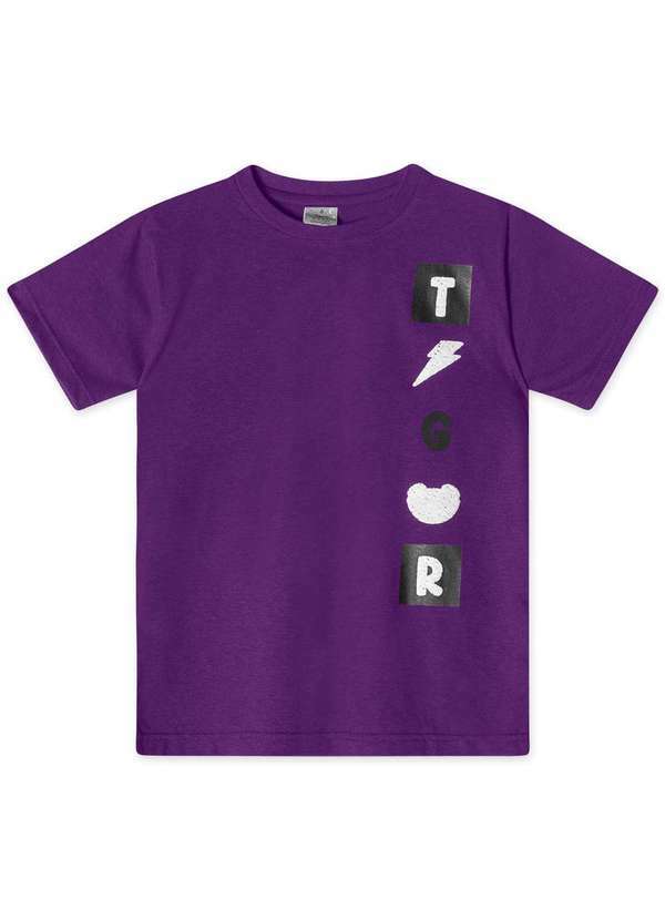 Tigor T Tigre - Camiseta Manga Curta Infantil Masculina Tigor T. Tigre Roxo