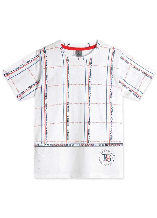 Tigor T Tigre - Camiseta Manga Curta Infantil Masculina Tigor Branco