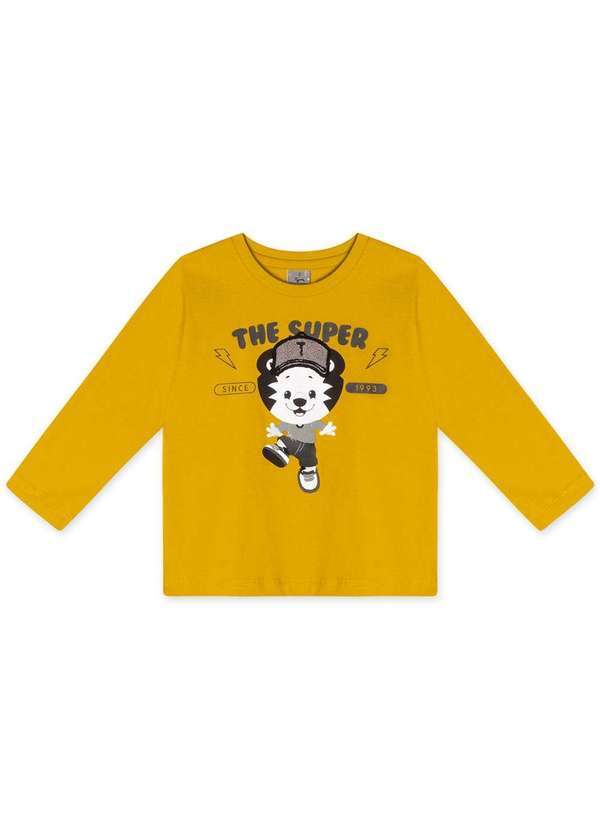 Tigor T Tigre - Camiseta Manga Longa Bebe Masculina Tigor T. Tigre Amarelo