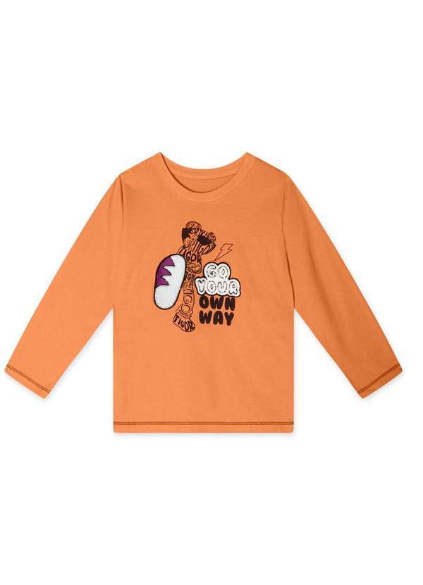 Tigor T Tigre - Camiseta Manga Longa Infantil Masculino Tigor T. Tigre Laranja