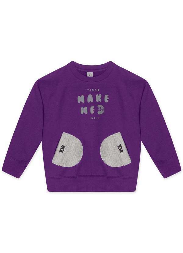 Tigor T Tigre - Blusao Manga Longa Moletom Infantil Masculino Tigor T. Tigre Roxo