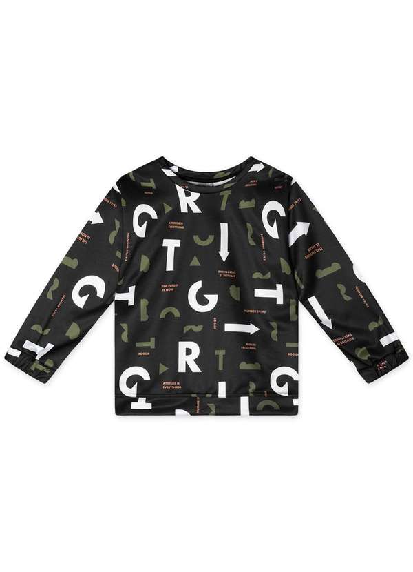 Tigor T Tigre - Blusao Moletom Infantil Masculino Tigor T. Tigre Preto