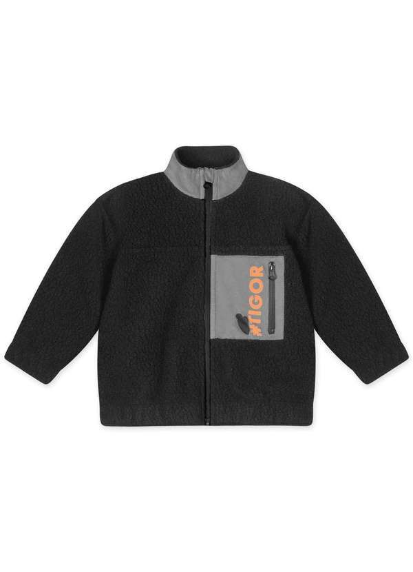 Tigor T Tigre - Jaqueta Peluciada Masculina Bebe Tigor T. Tigre Preto