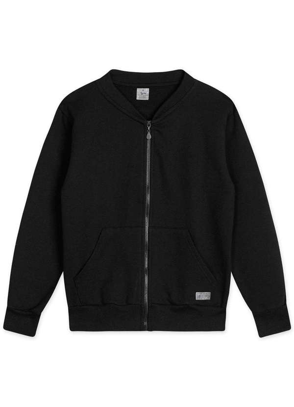 Jaqueta Moletom Infantil Menino Tigor Preto Clube Marisol