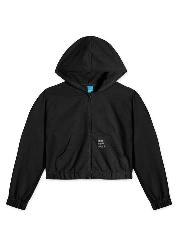Hapier - Jaqueta Moletom Juvenil Menina Hapier Preto