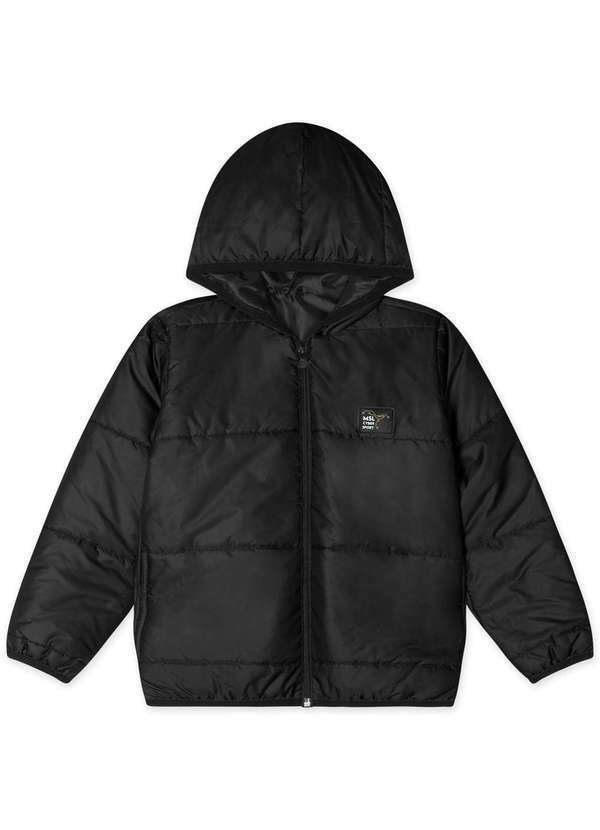 Marisol - Jaqueta Puffer com Capuz Infantil Masculina Marisol Preto