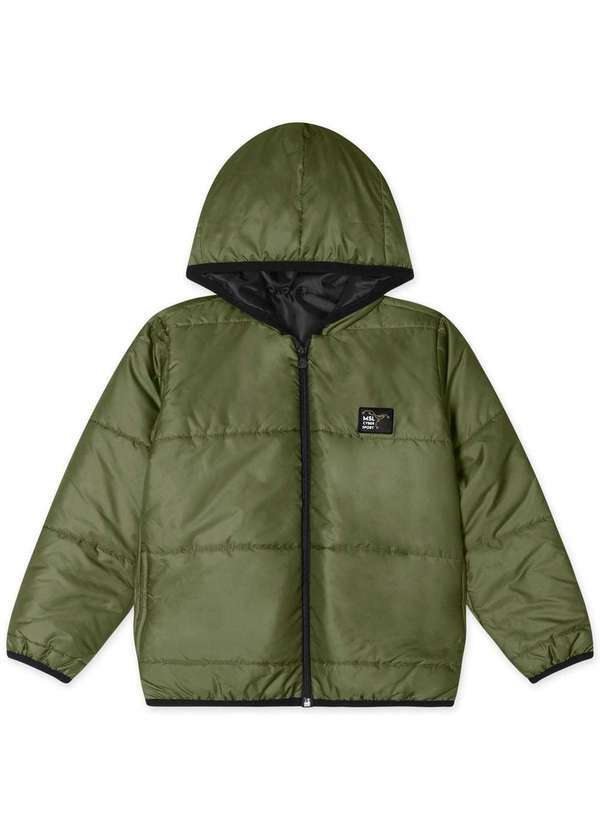 Marisol - Jaqueta Puffer com Capuz Infantil Masculina Marisol Verde