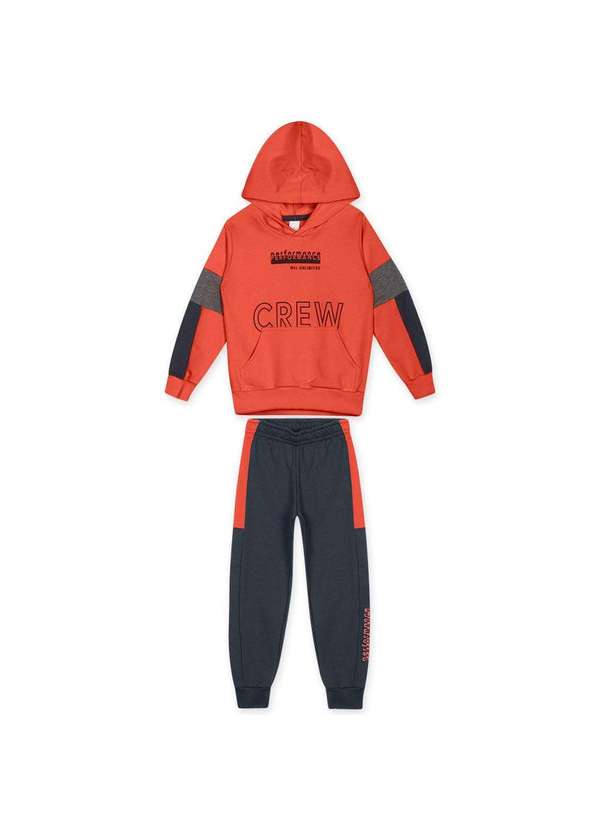 Marisol - Conjunto Blusao e Calca Moletom Infantil Marisol Laranja