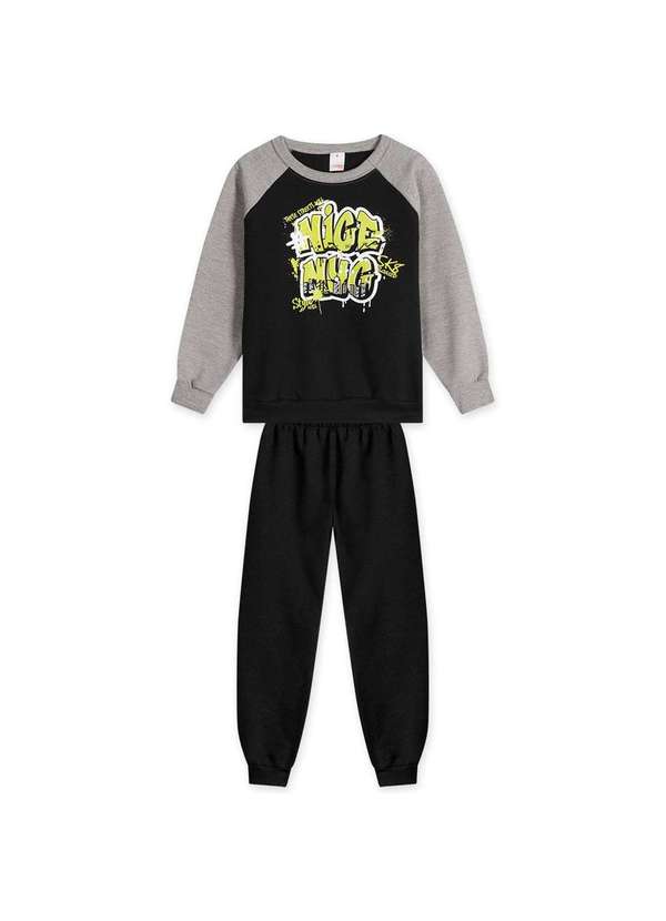 Marisol Play - Conjunto Blusao e Calca Moletom Infantil Marisol Play Preto