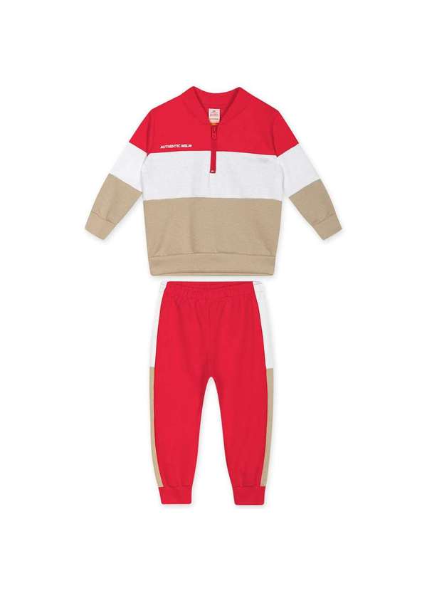 Marisol - Conjunto Blusao e Calca Moletom Infantil Marisol Vermelho