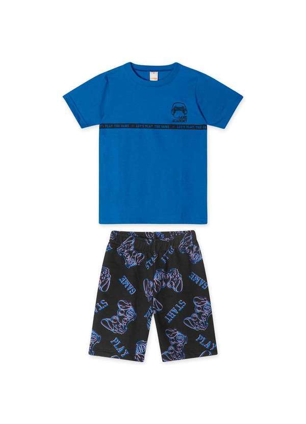Marisol - Conjunto Curto Moletom Infantil Masculino Marisol Azul