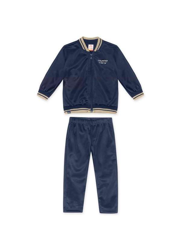 Marisol - Conjunto Longo Moletom Infantil Masculino Marisol Azul
