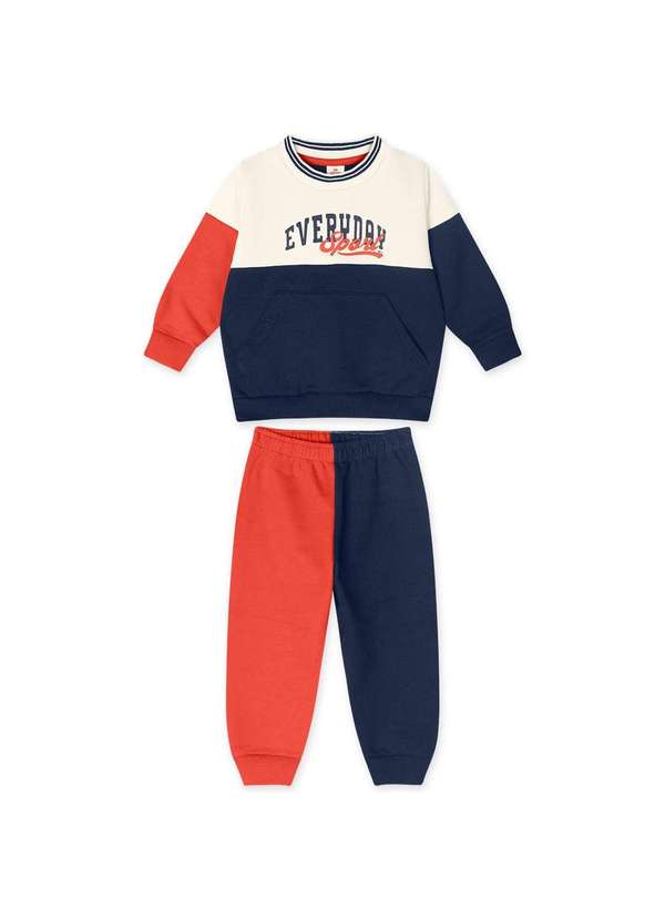 Marisol - Conjunto Longo Moletom Infantil Masculino Marisol Bege