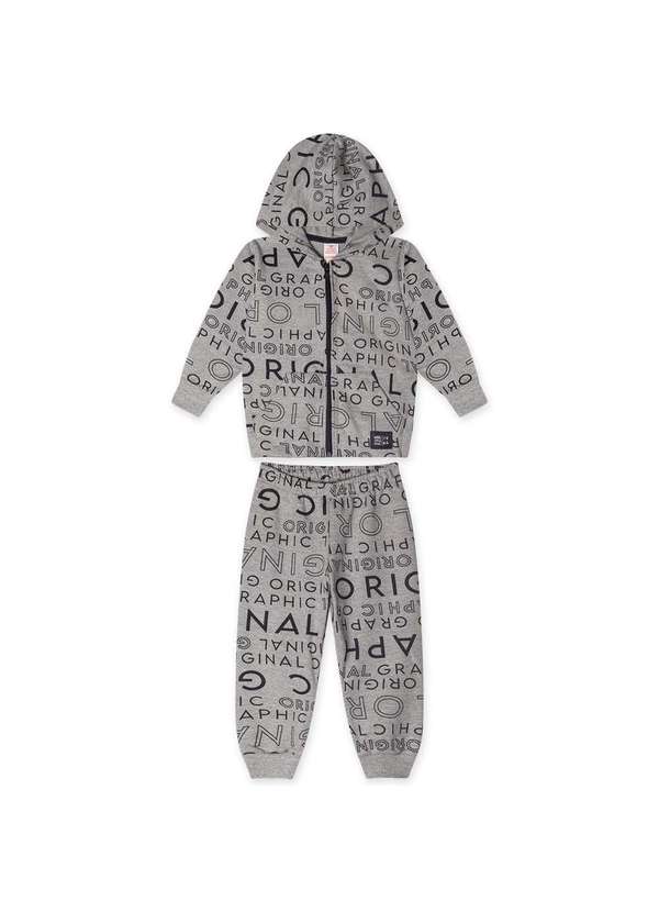 Marisol - Conjunto Longo Moletom Infantil Masculino Marisol Cinza