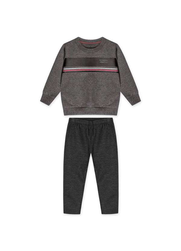 Marisol - Conjunto Longo Moletom Infantil Masculino Marisol Cinza