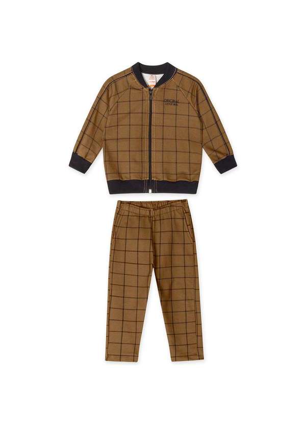 Marisol - Conjunto Longo Moletom Infantil Masculino Marisol Marrom