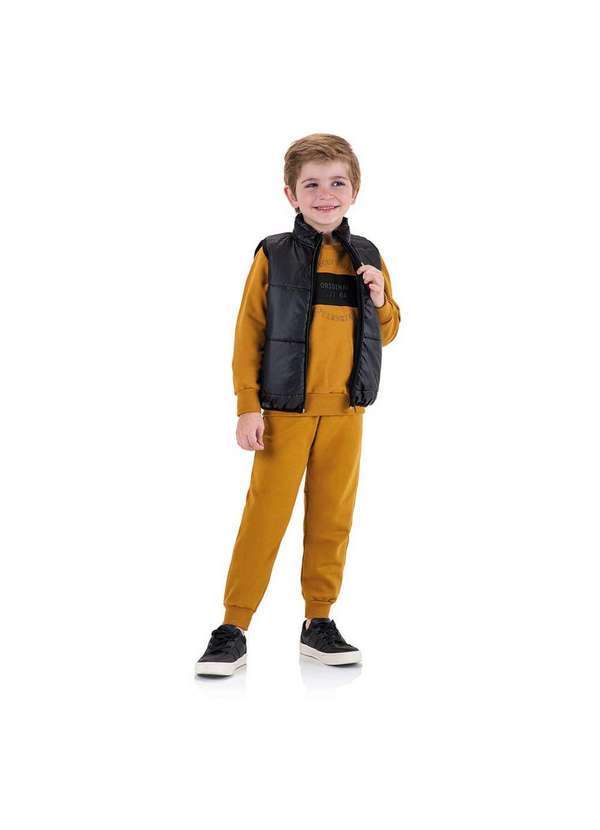 Marisol - Conjunto Longo Moletom Infantil Masculino Marisol Marrom 4