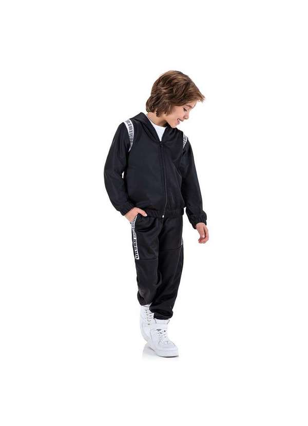 Marisol - Conjunto Longo Moletom Infantil Masculino Marisol Preto 4