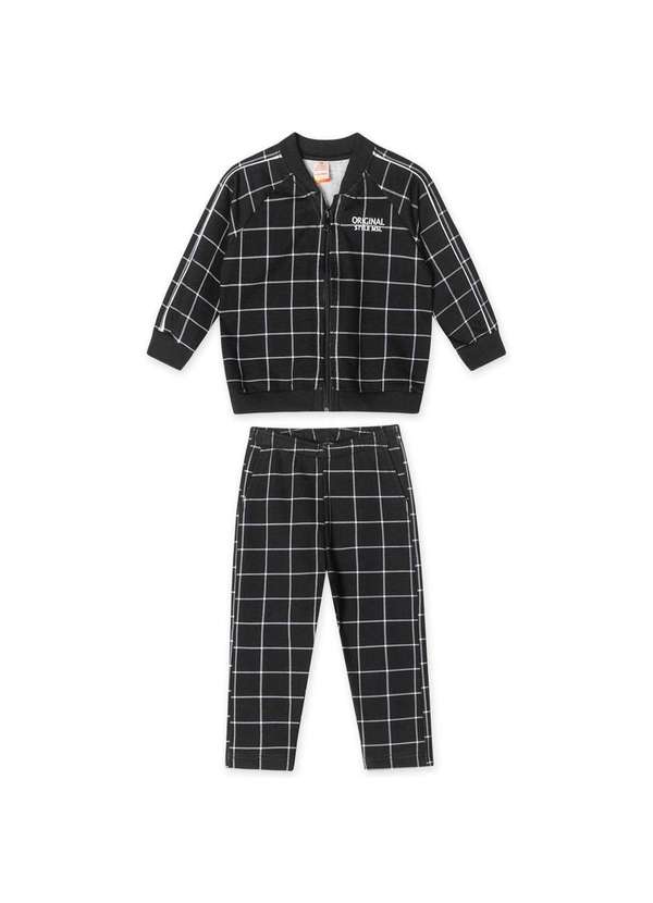 Marisol - Conjunto Longo Moletom Infantil Masculino Marisol Preto