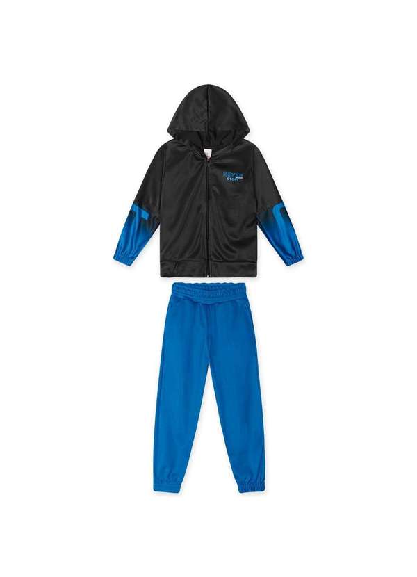 Marisol - Conjunto Longo Moletom Infantil Masculino Marisol Preto