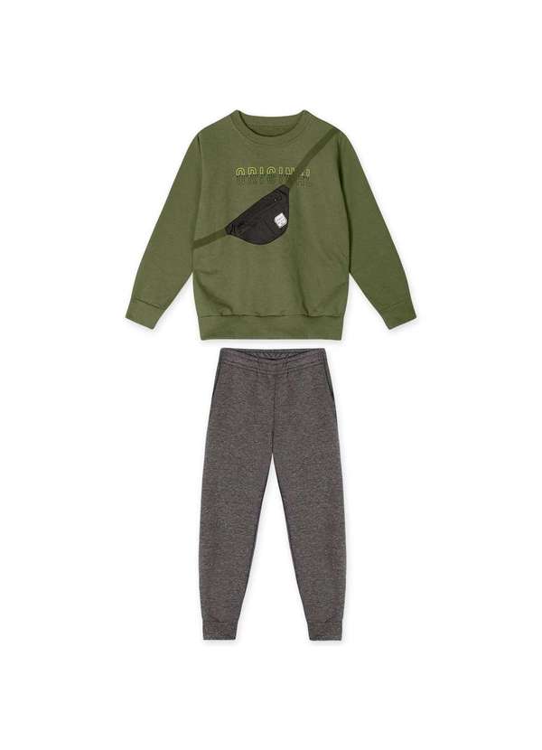 Marisol - Conjunto Longo Moletom Infantil Masculino Marisol Verde