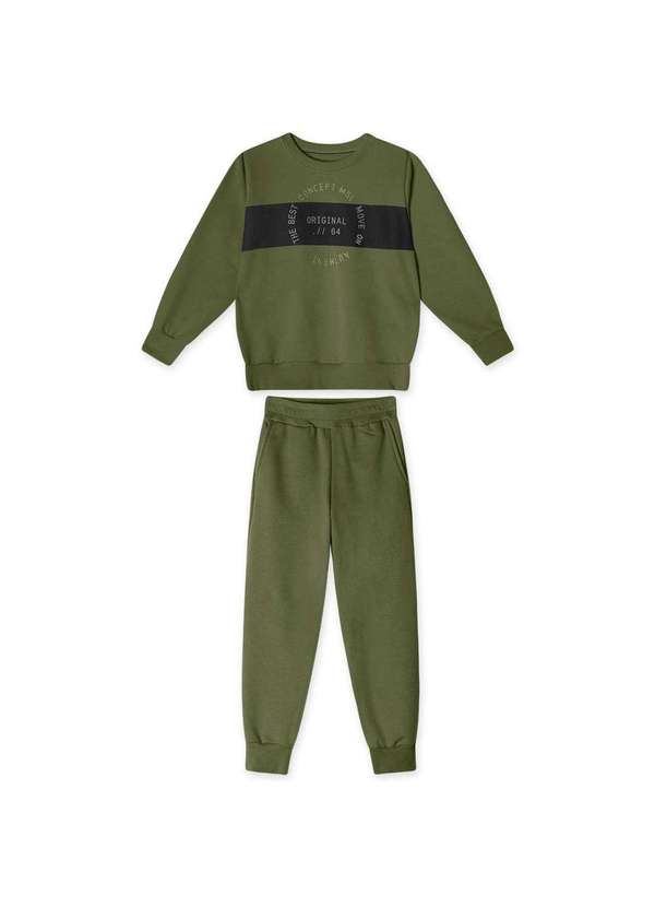 Marisol - Conjunto Longo Moletom Infantil Masculino Marisol Verde