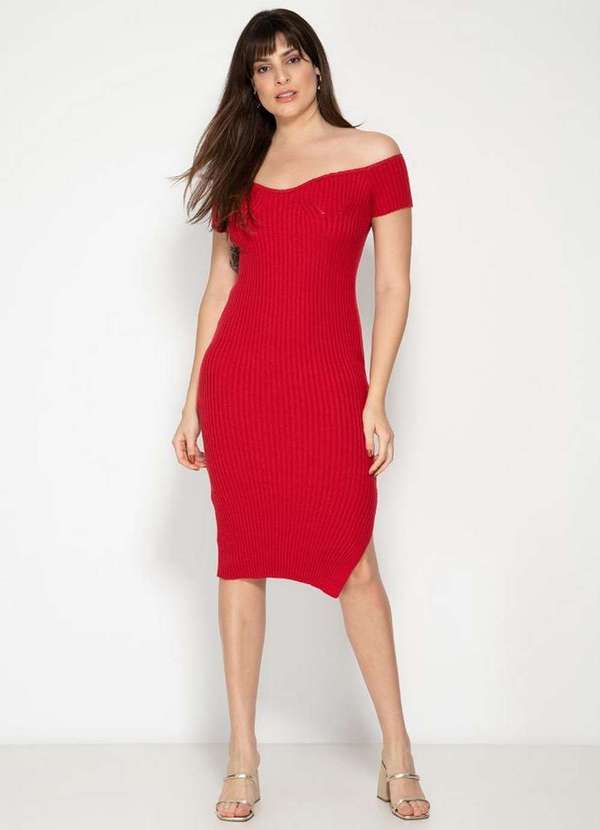 Vestido Tricot Midi Vermelho Vestido Vermelho Tricot Sales