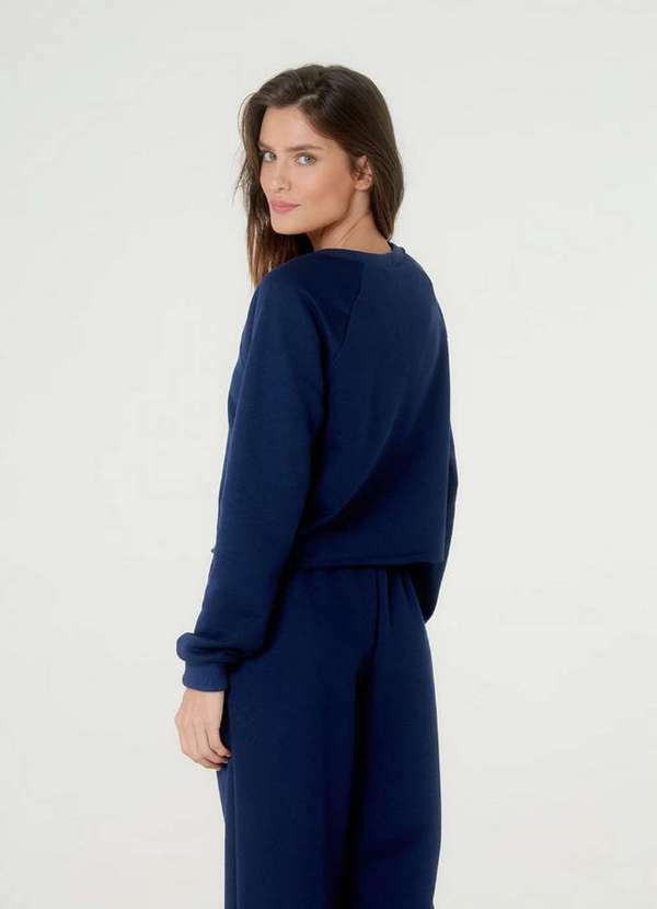 Blueman - Blusa Moletom Liso Azul Marinho