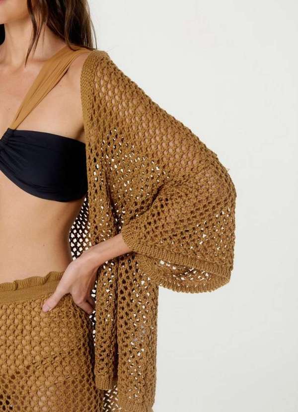 Blueman - Calca Tricot Ponto Rede Color Inv23 Marrom