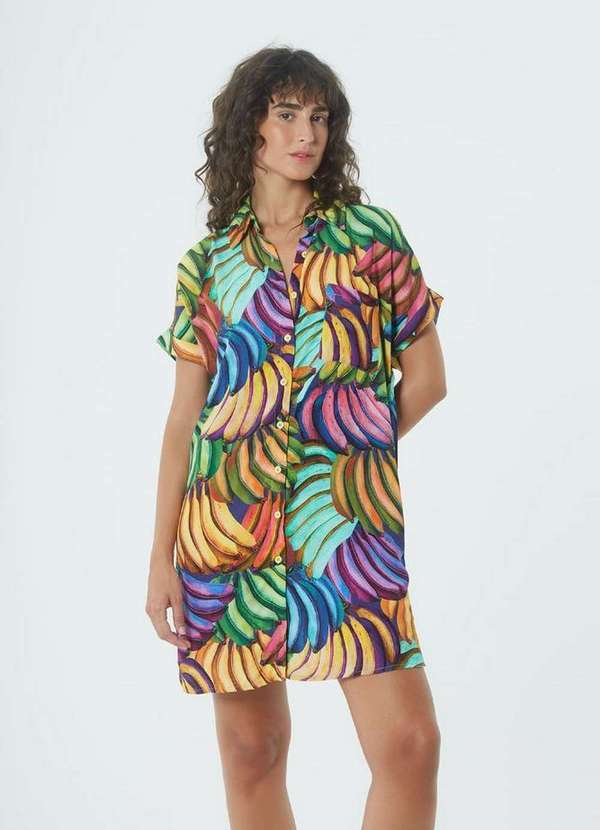 Blueman - Vestido Chemise Surf Banana Pop Estampado