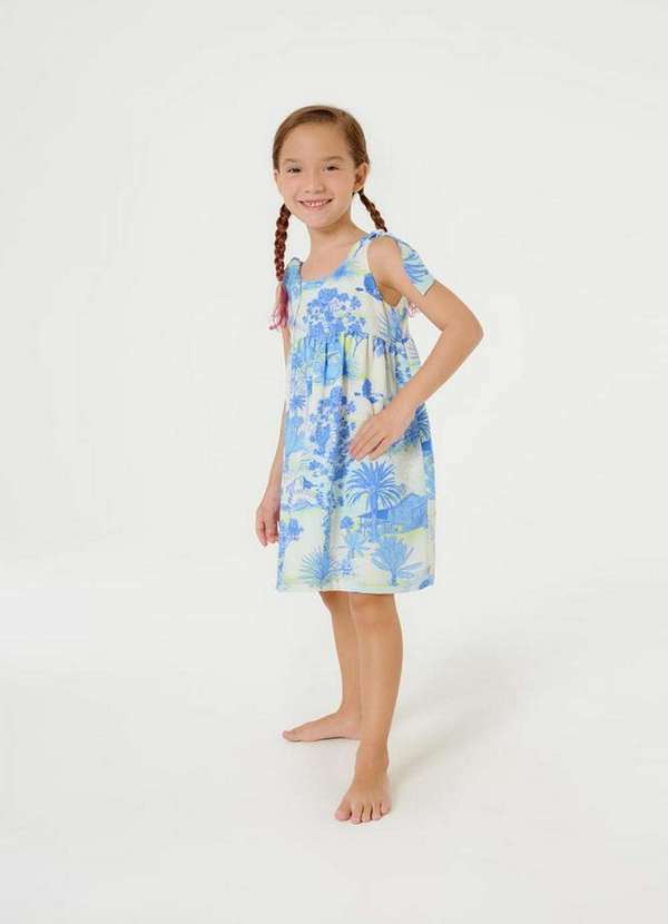 Blueman - Vestido Saida Mila Maua Infantil Estampado