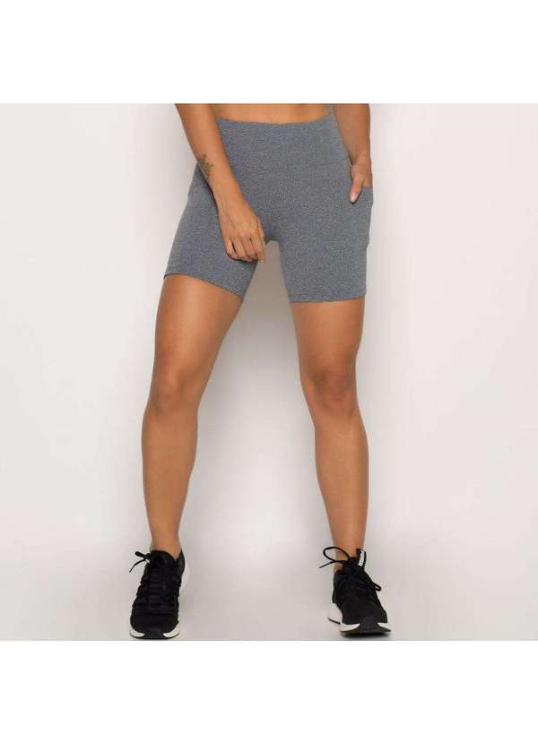 Livre e Leve - Bermuda Mescla de Poliamida com Bolso Lateral Cinza