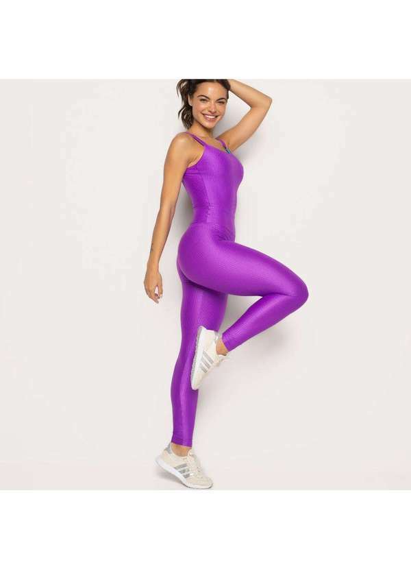 Livre e Leve - Macacão Impactus Roxo com Decote Quadrado Roxo