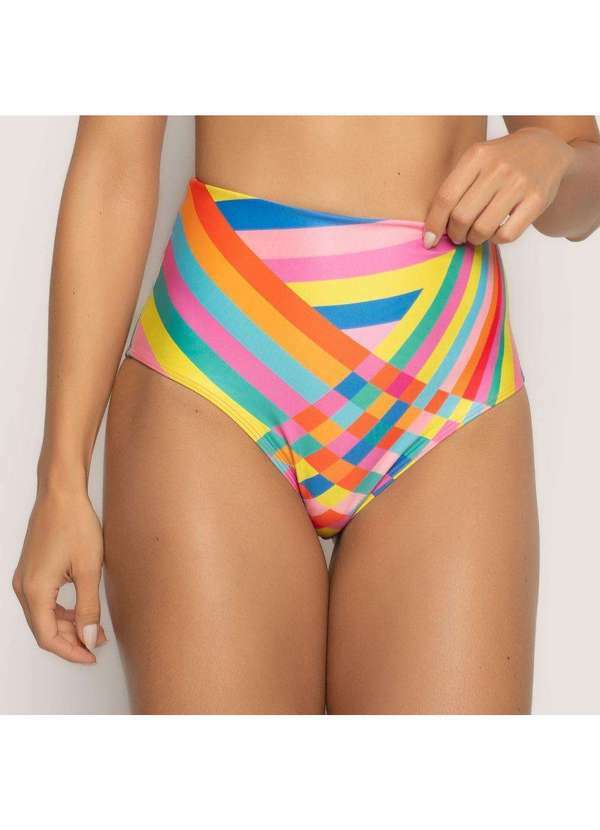 Livre e Leve - Calcinha Biquíni Hot Pants Festival de Cores Estampado