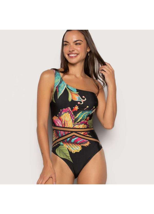 Livre e Leve - Body Maiô Ombro Só Aquarela Estampado