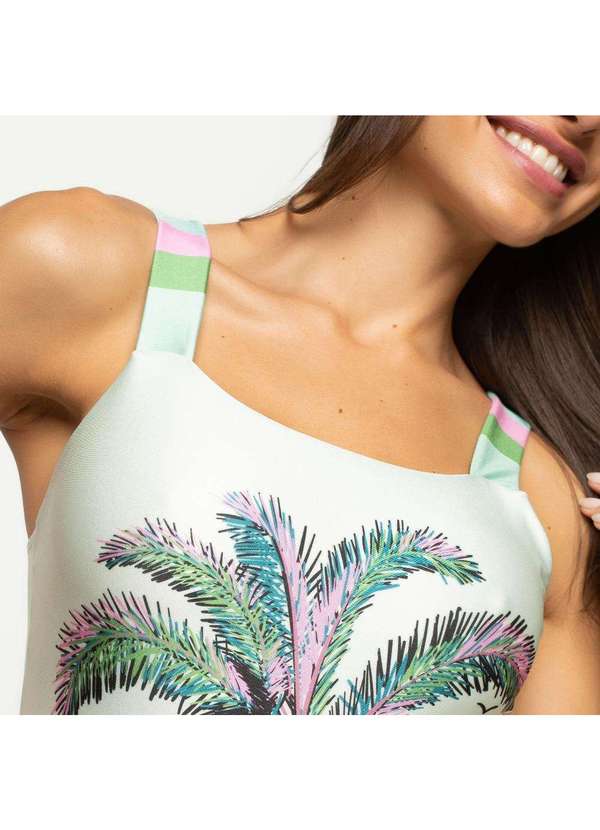 Livre e Leve - Maiô com Decote Quadrado e Bojo Praia Azul Estampado 5