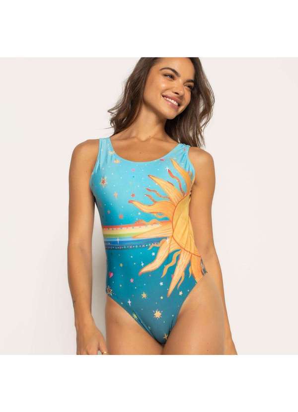 Livre e Leve - Maiô Iluminar com Decote nas Costas Estampado