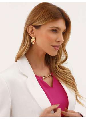 Principessa - Brinco Orgânico Oval Dourado Capadócia - PRINCIPESSA