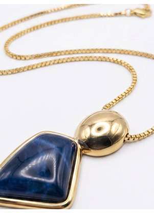 Principessa - Colar Longo Dourado com Pingente de Pedra Natural Trancoso - PRINCIPESSA