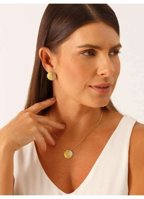 Principessa - Colar Redondo com Textura Dourado e Prata Grecia