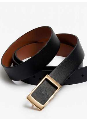 Principessa - Cinto Dupla Face com Fivela Bicolor Preto e Camel Ariadna - PRINCIPESSA